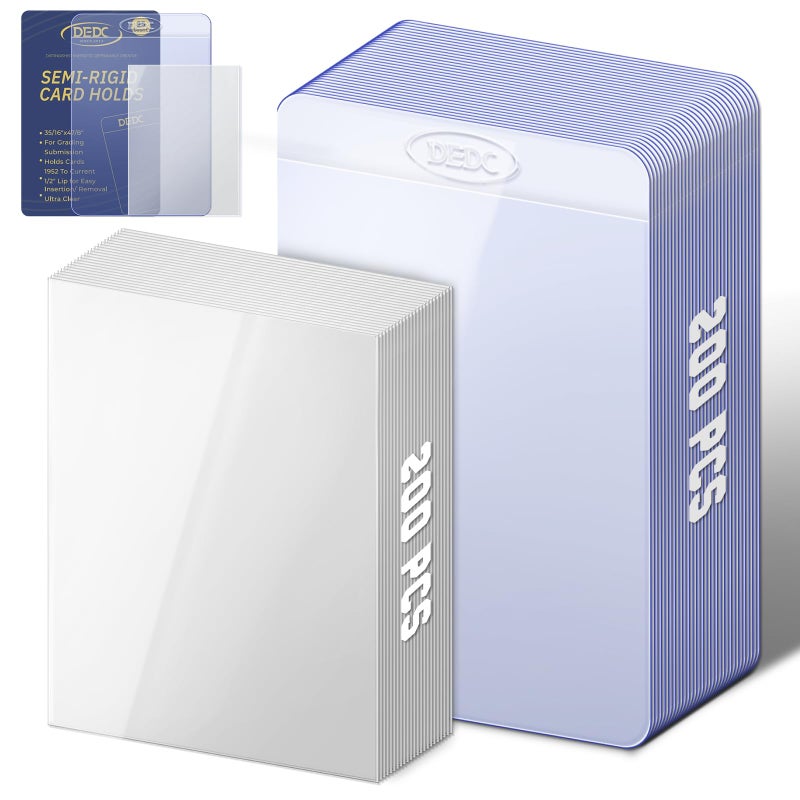 DEDC 400 Bulk Pack Card Sleeves-200 Semi Rigid Card Holder & 200 Penny Sleeves for Trading Cards, Rigid Card Sleeves and Thick Card Sleeves Soft Trading Card Shipping Double Protection - Image 1